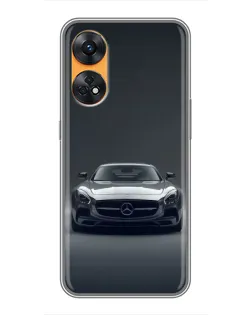 Чехол для OPPO Reno 8T с картинкой «Mercedes на черном»