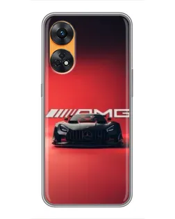 Чехол для OPPO Reno 8T с картинкой «Mercedes AMG — красная линия»