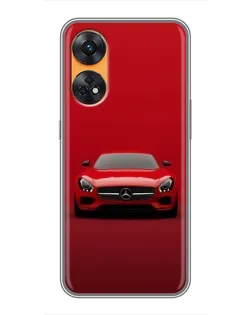 Чехол для OPPO Reno 8T с картинкой «Красный Mercedes AMG»