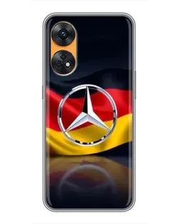 Чехол для OPPO Reno 8T с картинкой «Mercedes — флаг Германии»