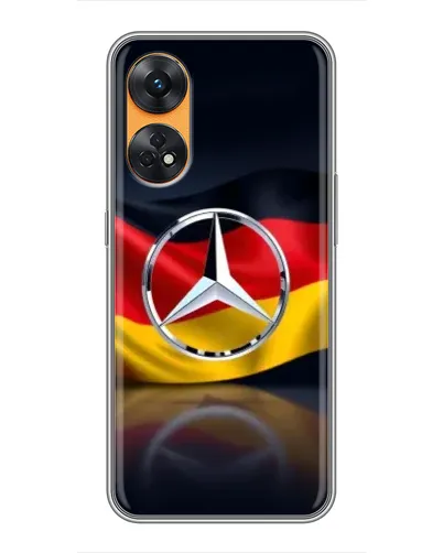 Чехол для OPPO Reno 8T с картинкой «Mercedes — флаг Германии» Чехол для OPPO Reno 8T с картинкой «Mercedes — флаг Германии»