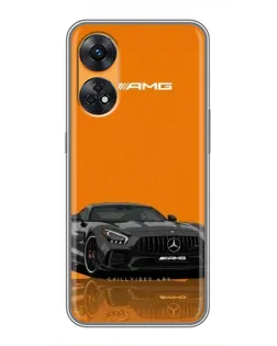 Чехол для OPPO Reno 8T с картинкой «Оранжевый Mercedes AMG»