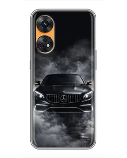 Чехол для OPPO Reno 8T с картинкой «Mercedes в дыму»