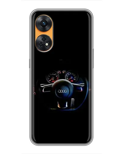 Чехол для OPPO Reno 8T с картинкой «Салон Audi — руль»