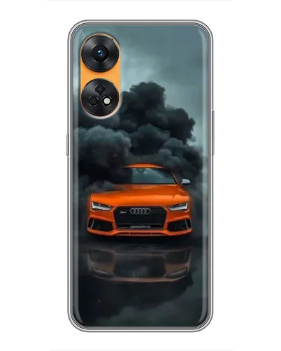 Чехол для OPPO Reno 8T с картинкой «Audi в облаках дыма»