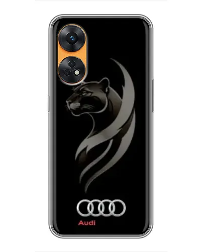Чехол для OPPO Reno 8T с картинкой «Графика — пантера и Audi»