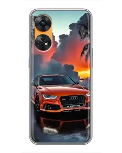 Чехол для OPPO Reno 8T с картинкой «Audi — закат»