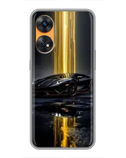 Чехол для OPPO Reno 8T с картинкой «Ночной Lamborghini драйв»