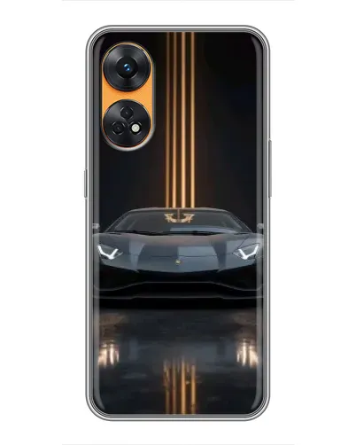 Чехол для OPPO Reno 8T с картинкой «Lamborghini золотые линии»
