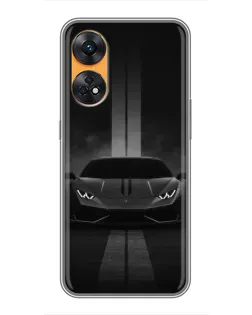 Чехол для OPPO Reno 8T с картинкой «Lamborghini симметрия дорог»