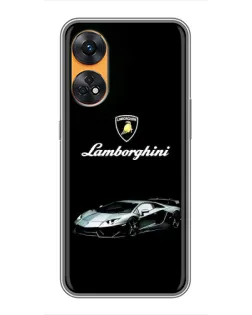 Чехол для OPPO Reno 8T с картинкой «Логотип Lamborghini классика»
