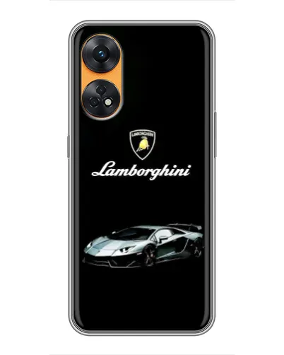 Чехол для OPPO Reno 8T с картинкой «Логотип Lamborghini классика»