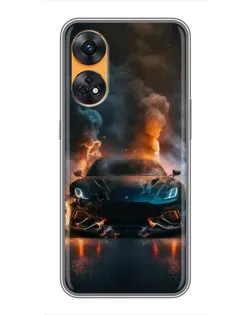 Чехол для OPPO Reno 8T с картинкой «Lamborghini дымная эстетика»