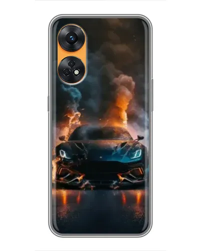 Чехол для OPPO Reno 8T с картинкой «Lamborghini дымная эстетика»