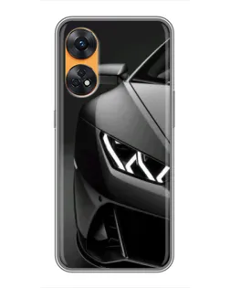 Чехол для OPPO Reno 8T с картинкой «Lamborghini фары детализация»