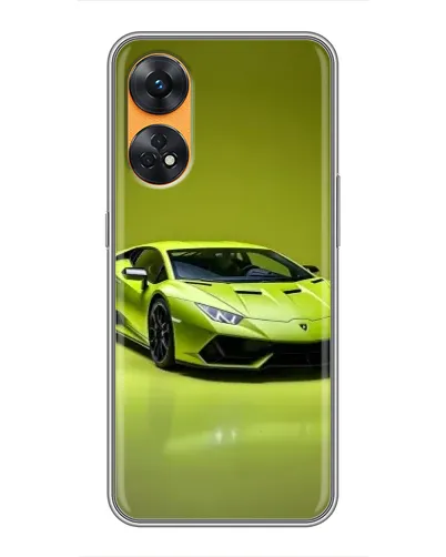 Чехол для OPPO Reno 8T с картинкой «Салатовый Lamborghini Huracan»