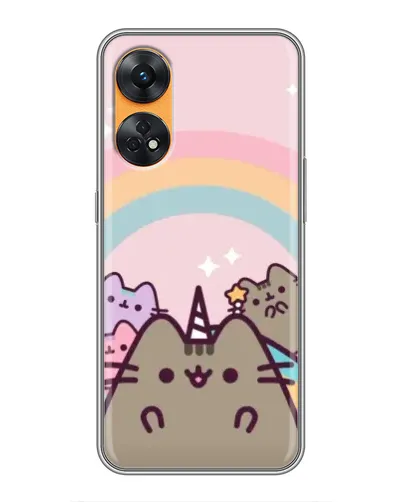 Чехол для OPPO Reno 8T с картинкой «Единорог Pusheen»