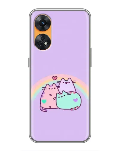 Чехол для OPPO Reno 8T с картинкой «Радужные Пушины»