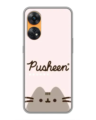 Чехол для OPPO Reno 8T с картинкой «Pusheen логотип»