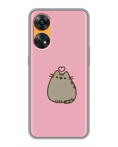 Чехол для OPPO Reno 8T с картинкой «Pusheen сердце»