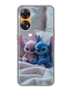 Чехол для OPPO Reno 8T с картинкой «Плюшевые Стич Ангел» Чехол для OPPO Reno 8T с картинкой «Плюшевые Стич Ангел»