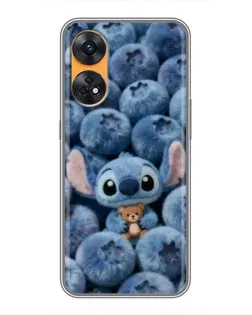 Чехол для OPPO Reno 8T с картинкой «Стич и голубика» Чехол для OPPO Reno 8T с картинкой «Стич и голубика»