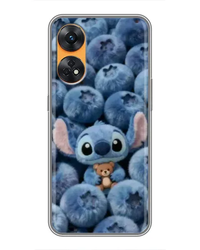 Чехол для OPPO Reno 8T с картинкой «Стич и голубика» Чехол для OPPO Reno 8T с картинкой «Стич и голубика»