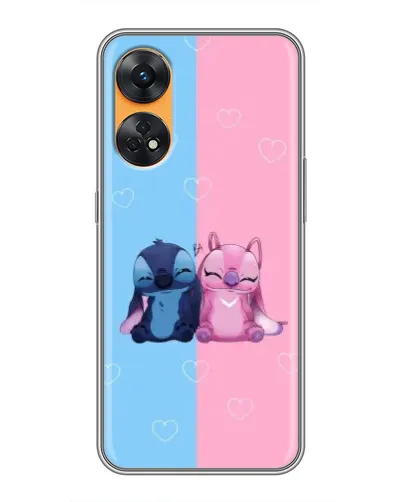 Чехол для OPPO Reno 8T с картинкой «Stitch и Angel Love» Чехол для OPPO Reno 8T с картинкой «Stitch и Angel Love»