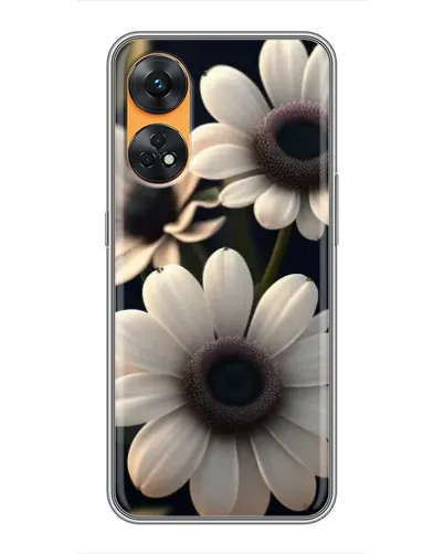 Чехол для OPPO Reno 8T с картинкой «Белые маргаритки макро»