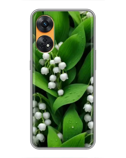 Чехол для OPPO Reno 8T с картинкой «Ландыши в зелени»