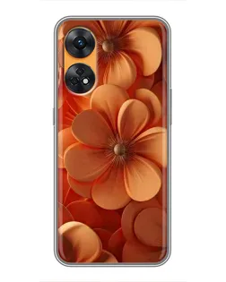 Чехол для OPPO Reno 8T с картинкой «Оранжевый макро цветок»