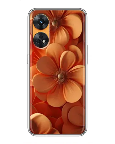 Чехол для OPPO Reno 8T с картинкой «Оранжевый макро цветок»