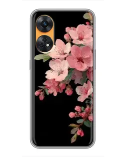 Чехол для OPPO Reno 8T с картинкой «Розовая ветка сакуры»