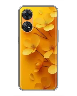 Чехол для OPPO Reno 8T с картинкой «Золотые лепестки»
