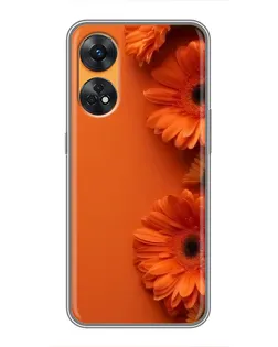 Чехол для OPPO Reno 8T с картинкой «Оранжевые герберы»