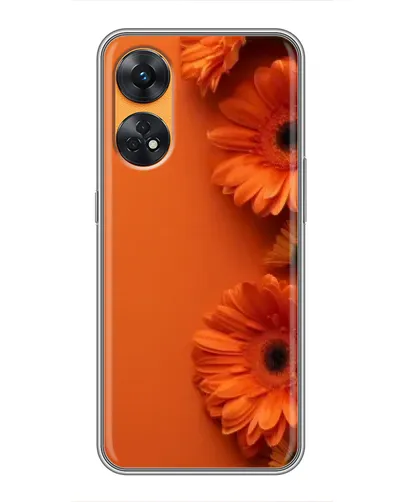 Чехол для OPPO Reno 8T с картинкой «Оранжевые герберы»