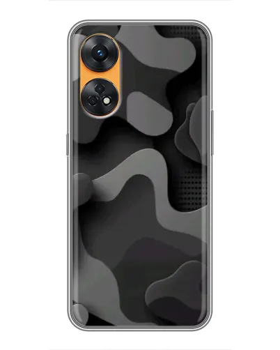 Чехол для OPPO Reno 8T с картинкой «Темный абстрактный камуфляж»