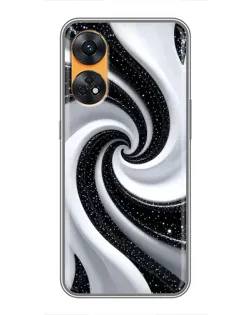 Чехол для OPPO Reno 8T с картинкой «Черно-белая спираль» Чехол для OPPO Reno 8T с картинкой «Черно-белая спираль»