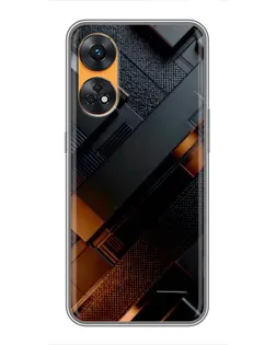 Чехол для OPPO Reno 8T с картинкой «Черные геометрические блоки»