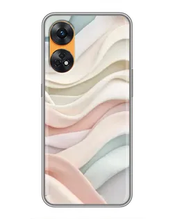 Чехол для OPPO Reno 8T с картинкой «Пастельные нежные волны»