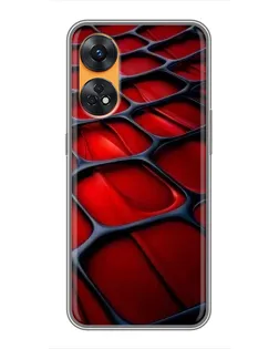 Чехол для OPPO Reno 8T с картинкой «Красная глянцевая сетка»