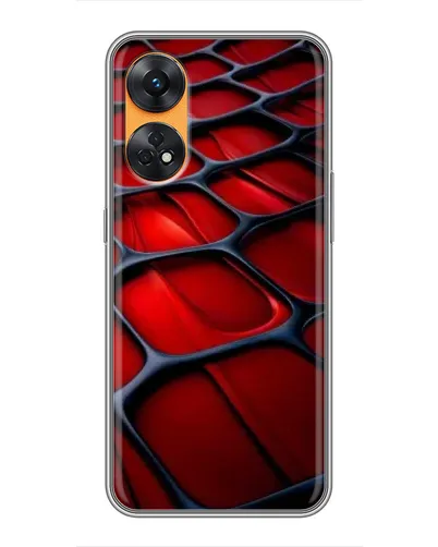 Чехол для OPPO Reno 8T с картинкой «Красная глянцевая сетка»