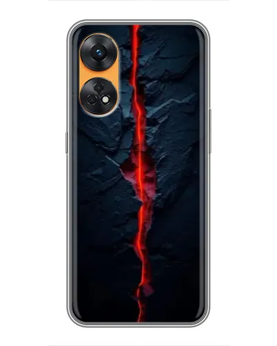 Чехол для OPPO Reno 8T с картинкой «Kрасная лавовая трещина»