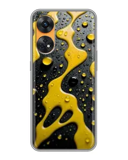 Чехол для OPPO Reno 8T с картинкой «Жидкое желтое золото»
