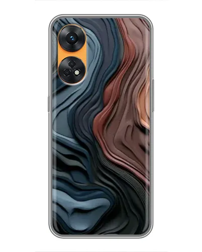 Чехол для OPPO Reno 8T с картинкой «Цветные волны каньона»