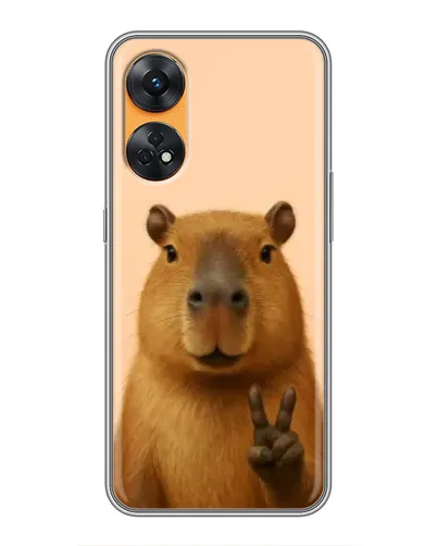 Чехол для OPPO Reno 8T с картинкой «Капибара виктория»