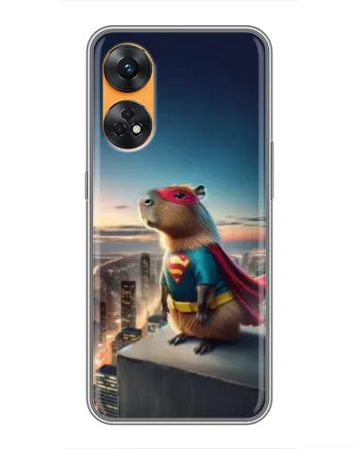 Чехол для OPPO Reno 8T с картинкой «Капи-мен супергерой»