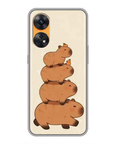 Чехол для OPPO Reno 8T с картинкой «Башня из капибар»