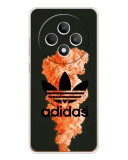 Чехол для OPPO Reno12 F с картинкой «Оранжевый дым Adidas»