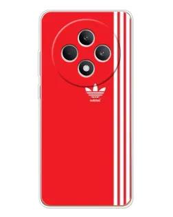 Чехол для OPPO Reno12 F с картинкой «Красный минимализм Adidas»